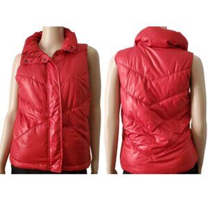 Old Navy Women’s Red Quilted Frost-Free Sleeveless Winter Puffer Vest Red Small